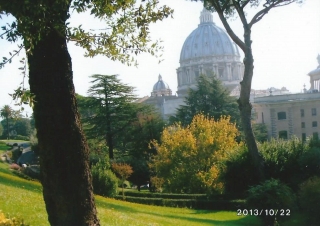 庭園側から眺めた聖ぺトロ大聖堂