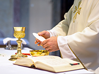 Priest during a wedding ceremony/nuptial mass