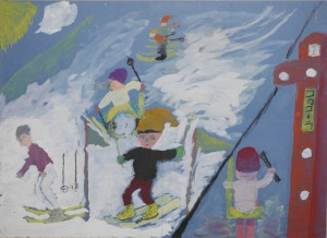北海道富良野市 富良野小学校 高森　靖（２年） 「スキー」