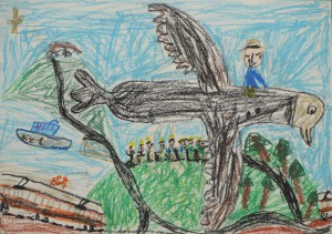 香川県高松市 香川県立聾学校 森　ひろあき（１年） 「鳥になって飛んでみました」