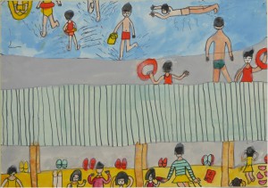 宮崎県えびの町 上江小学校 上野　和子（４年） 「海水よくじょう」