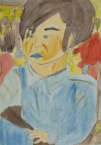 佐賀県西松浦郡 有田中部小学校 西山　すみ子（６年） 「松尾美代子さんを描きました」